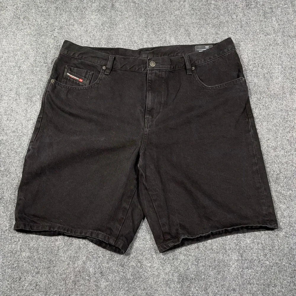 Diesel D-Strukt-Short Denim Jean Shorts Mens 40 Black Baggy‎ Y2K Loose Skater